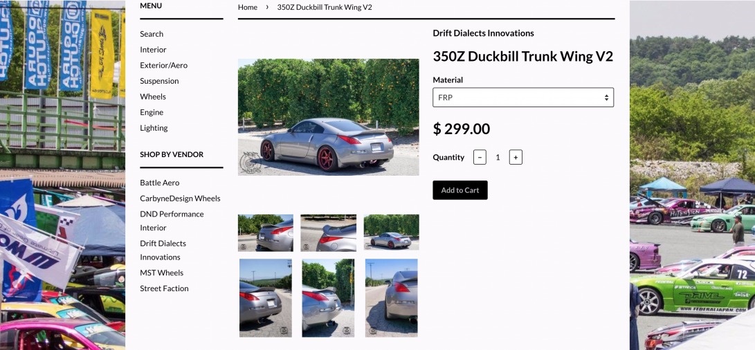 350Z Duckbill Trunk Wing V2 – Drift Dialects