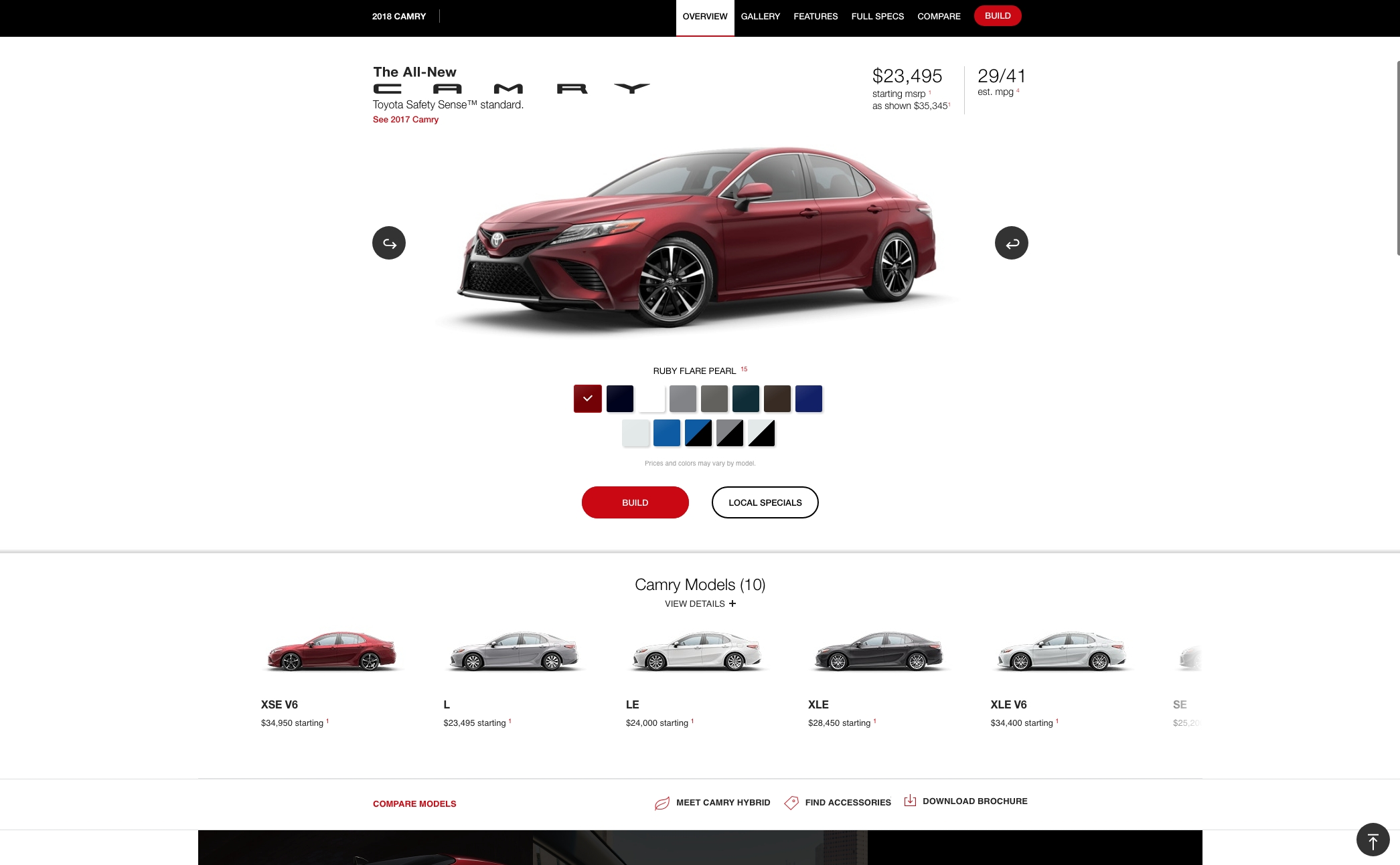 2018 Toyota Camry Mid-size Car | Demands respect at every corner