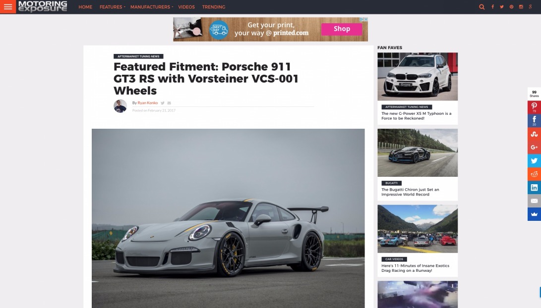 Featured Fitment: Porsche 911 GT3 RS with Vorsteiner VCS-001 Wheels