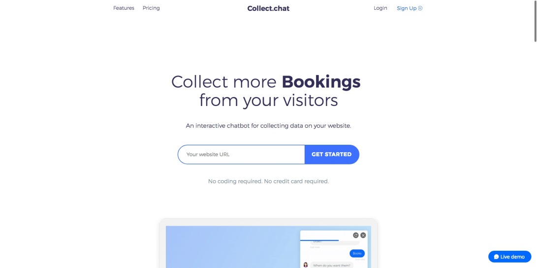 Collect.chat — Interactive chatbot for website — Replace web forms