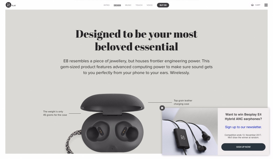 Beoplay E8 - premium earbuds with up to 4 hours battery from B&O PLAY