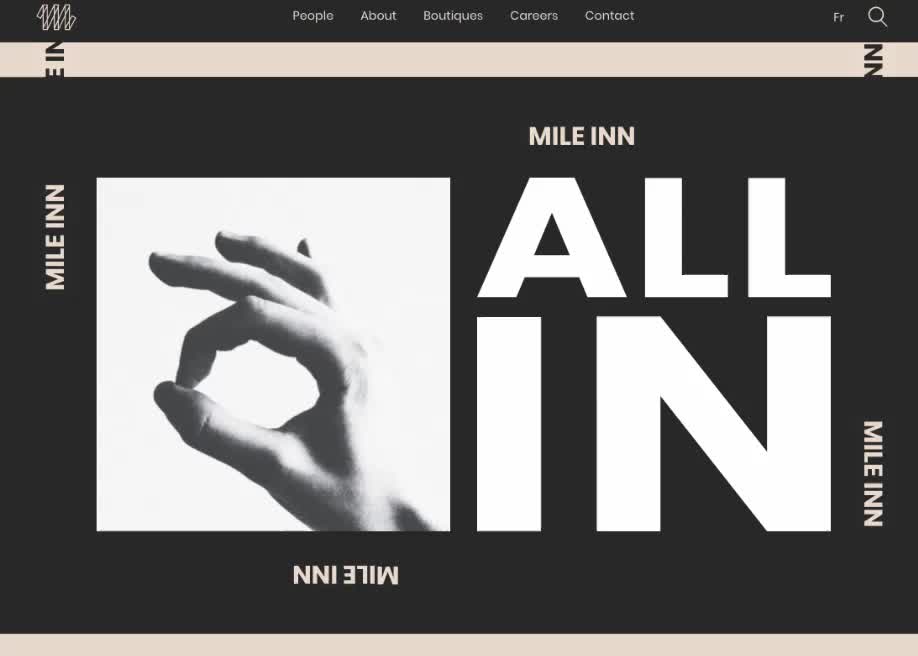 Elastic typography effect from Mile Inn