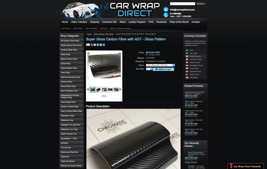 Super Gloss Carbon Fibre with ADT - Gloss Pattern - Car Wrap Direct