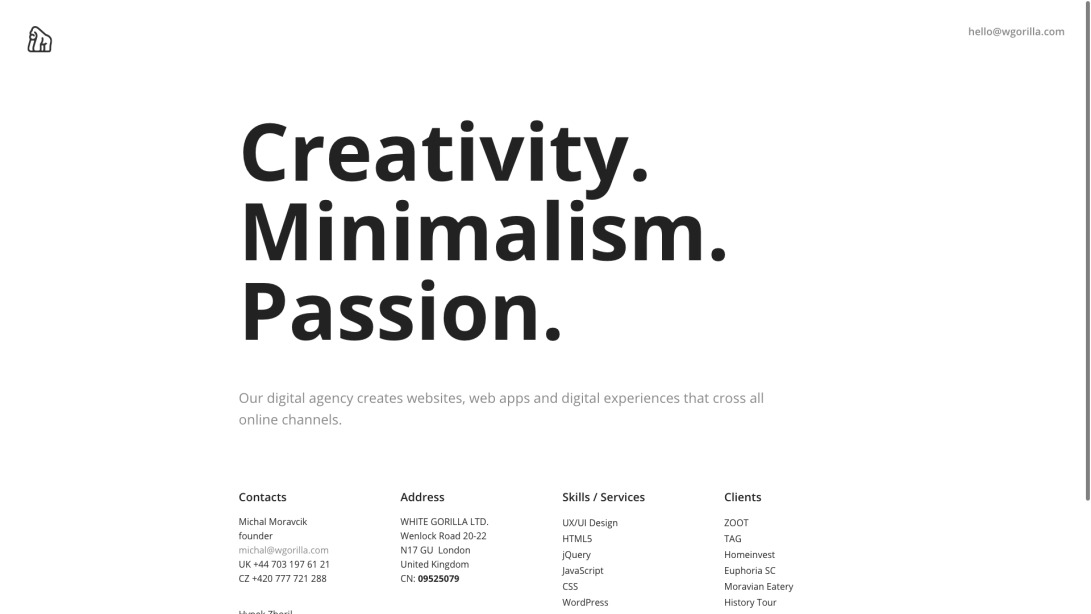 WHITE GORILLA | Creative digital agency & Web studio