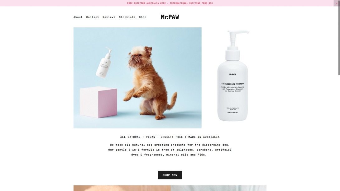 Mr Paw | All natural dog shampoo and grooming products