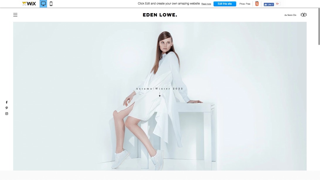 Fashion Designer Website Template | WIX