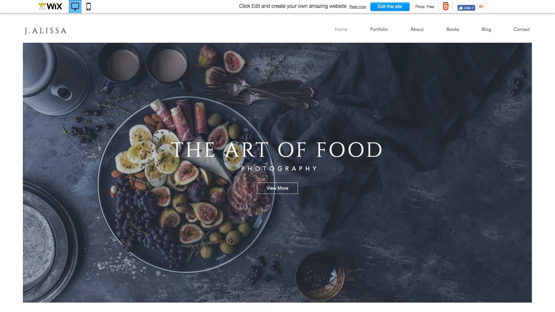 Food Photographer Website Template | WIX