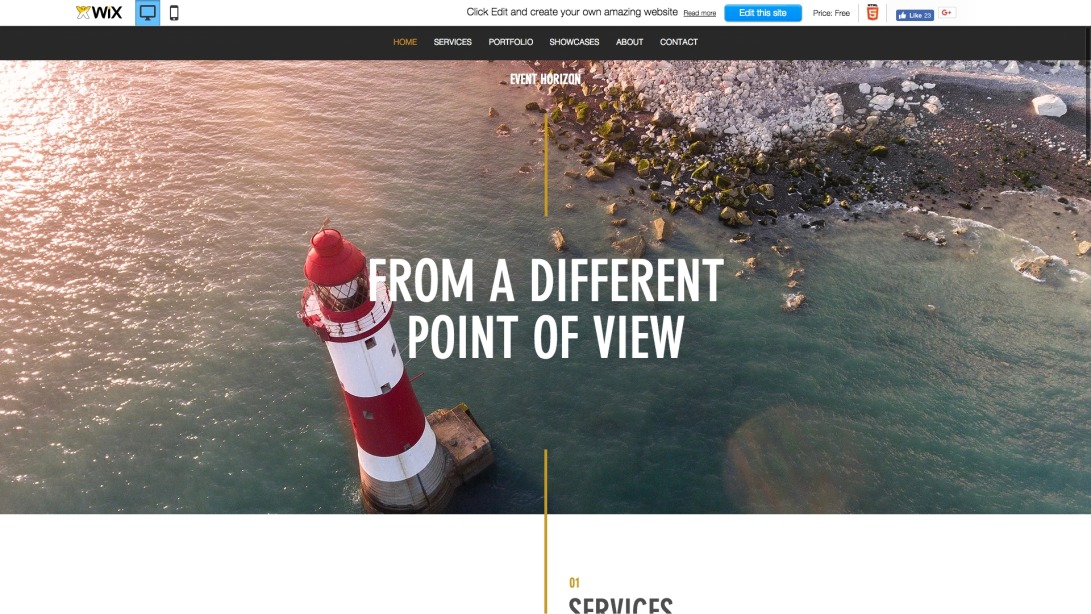 Aerial Photography Website Template | WIX