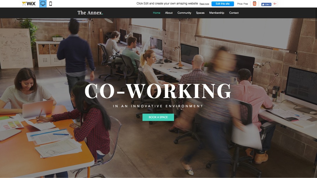 Coworking Space Website Template | WIX