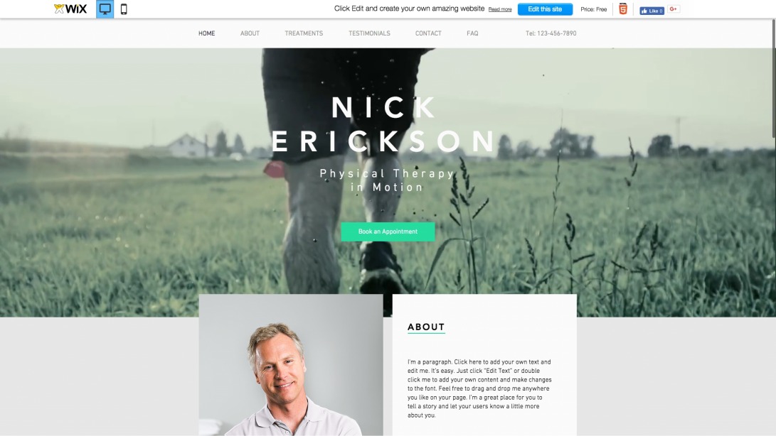 Physiotherapy Website Template | WIX