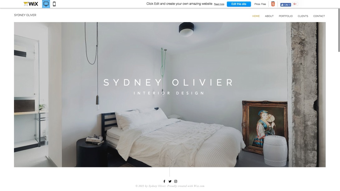 Interior Designer Website Template | WIX