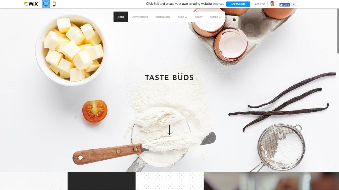 Cooking School Website Template | WIX