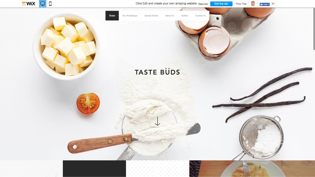 Cooking School Website Template | WIX