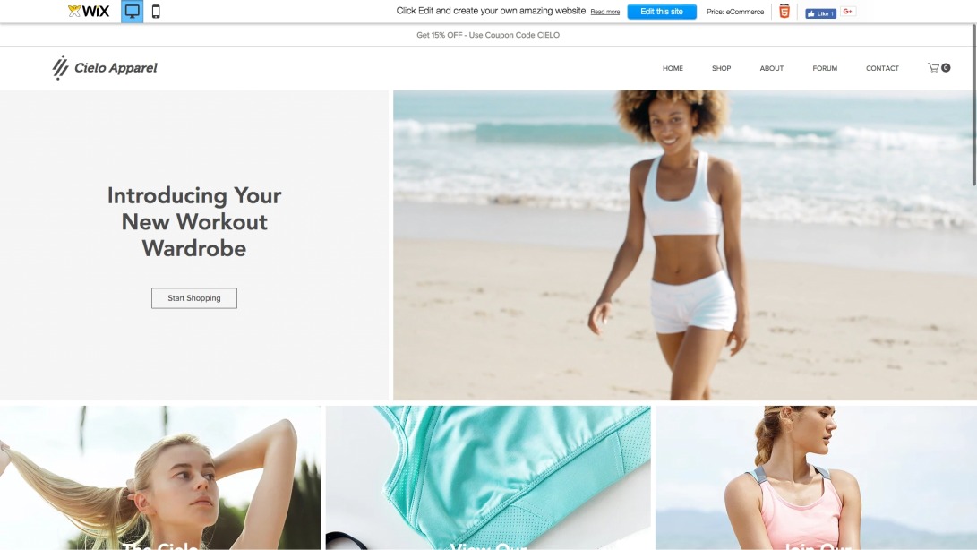 Athletic Apparel Website Template | WIX
