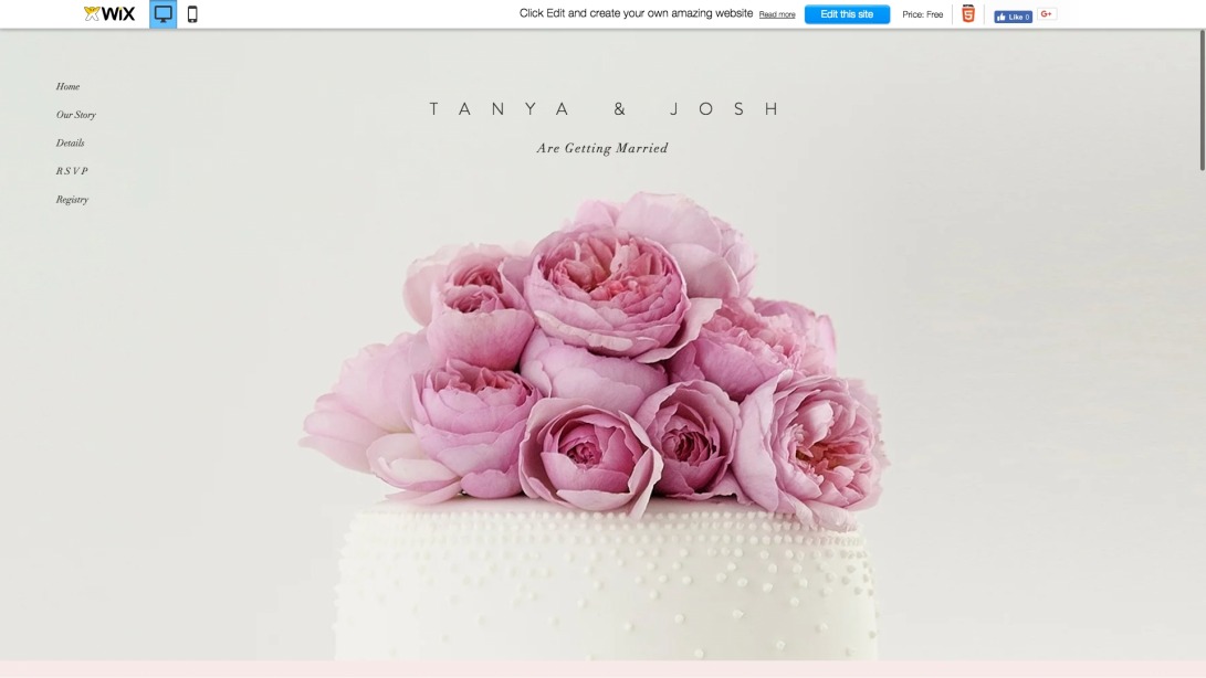 Classic Wedding Invite Website Template | WIX