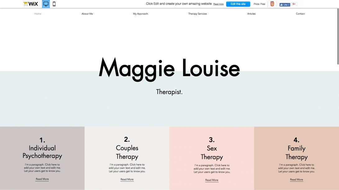 Therapy Services Website Template | WIX