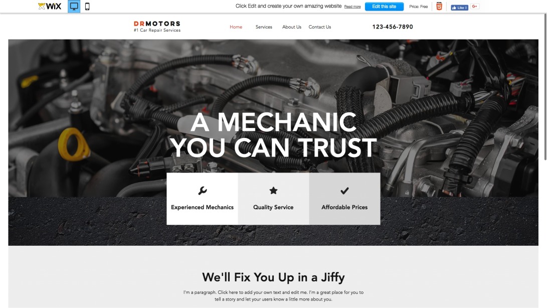 Car Repair Website Template | WIX