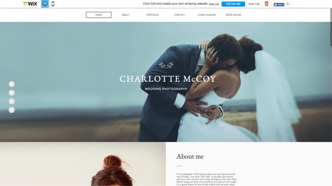 Wedding Photography Website Template | WIX