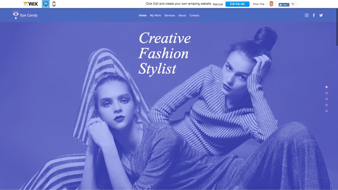 Creative Fashion Stylist Website Template | WIX