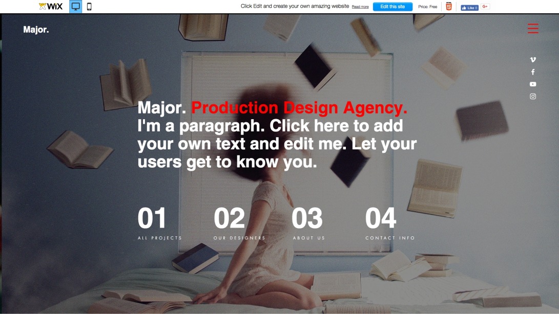 Production Design Agency Website Template | WIX