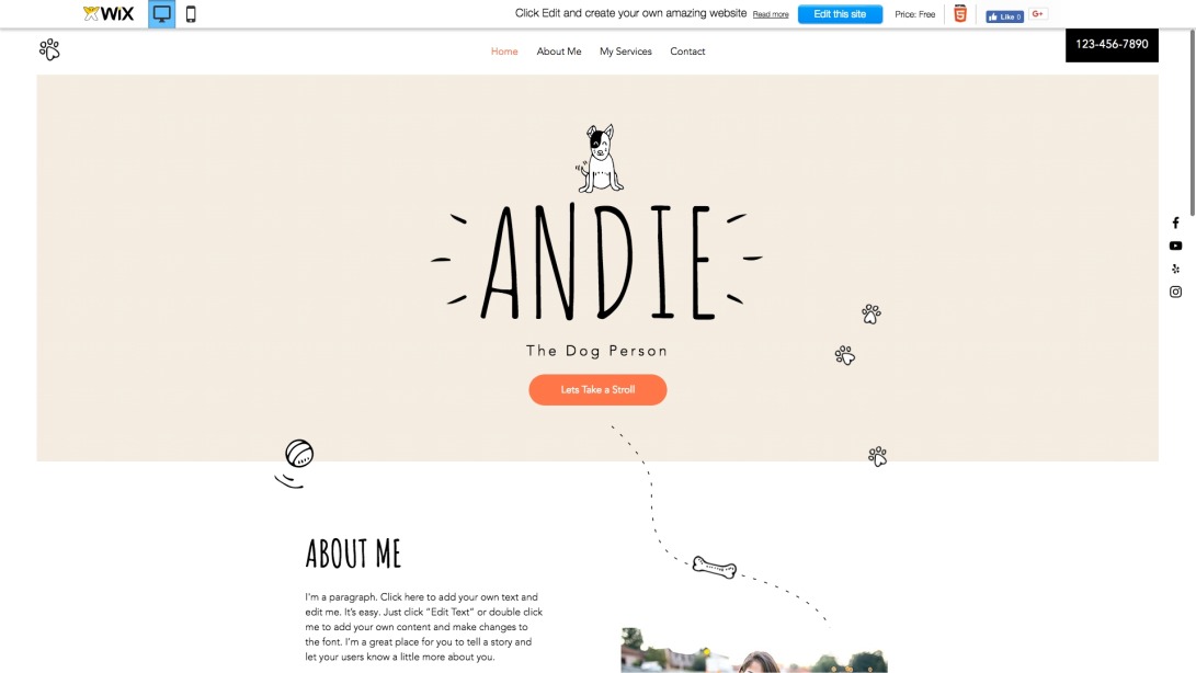 The Dog Walker Website Template | WIX