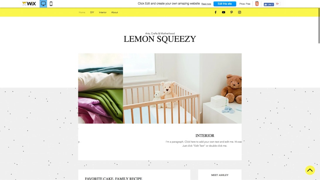 Crafty Mom Blog Website Template | WIX