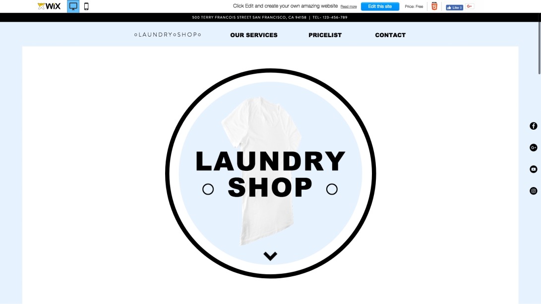 Laundry Shop Website Template | WIX