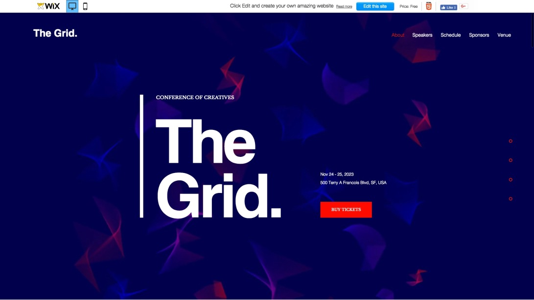 Design Conference Website Template | WIX
