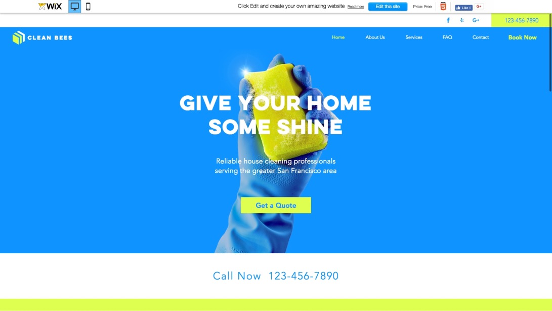 Cleaning Service Website Template | WIX