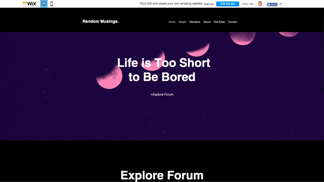 Social Forum Website Template | WIX