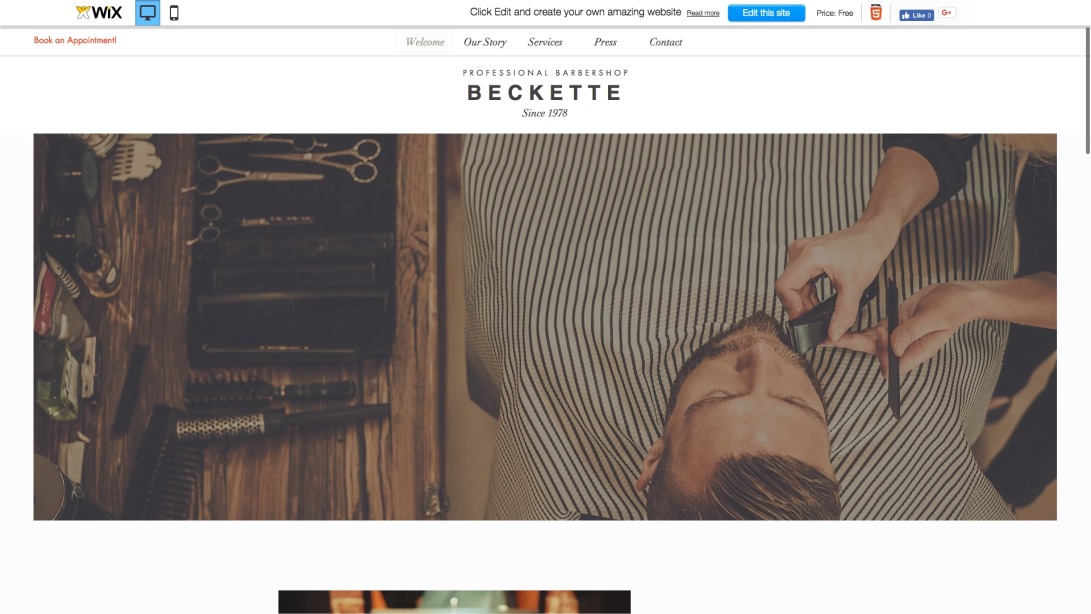 Traditional Barbershop Website Template | WIX