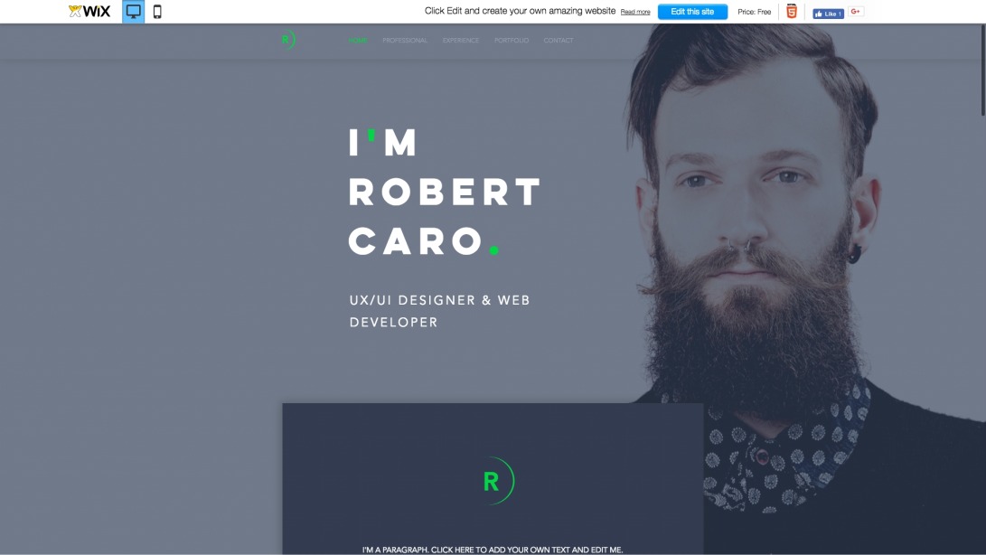 UX/UI Designer Resume Website Template | WIX