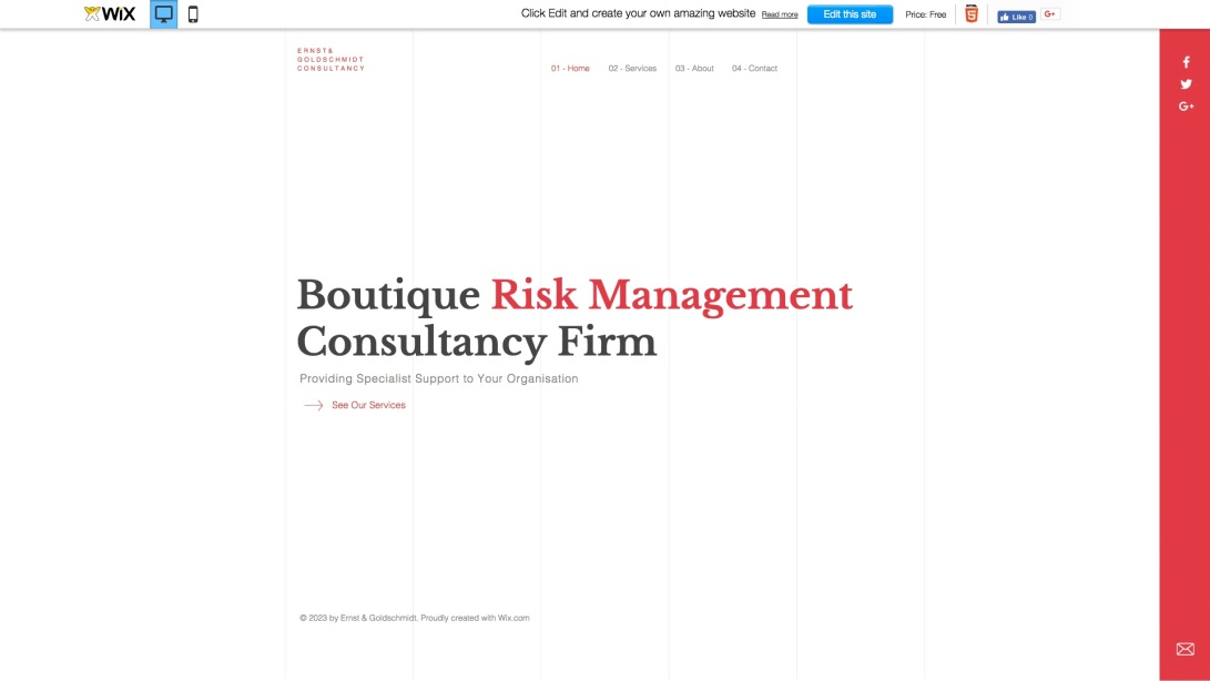 Risk Management Consultants Website Template | WIX