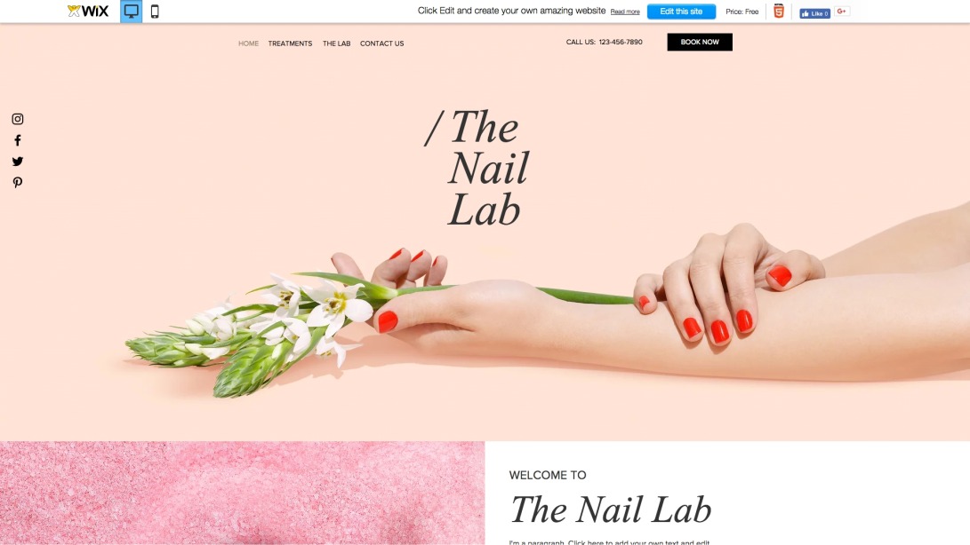 The Nail Lab Website Template | WIX