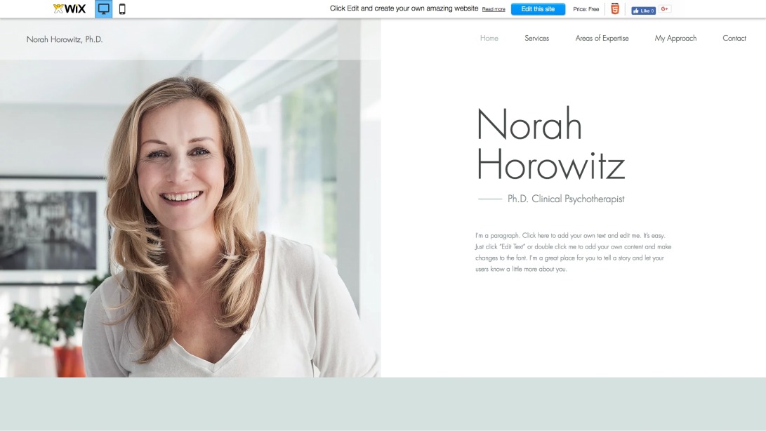 Clinical Psychotherapist Website Template | WIX