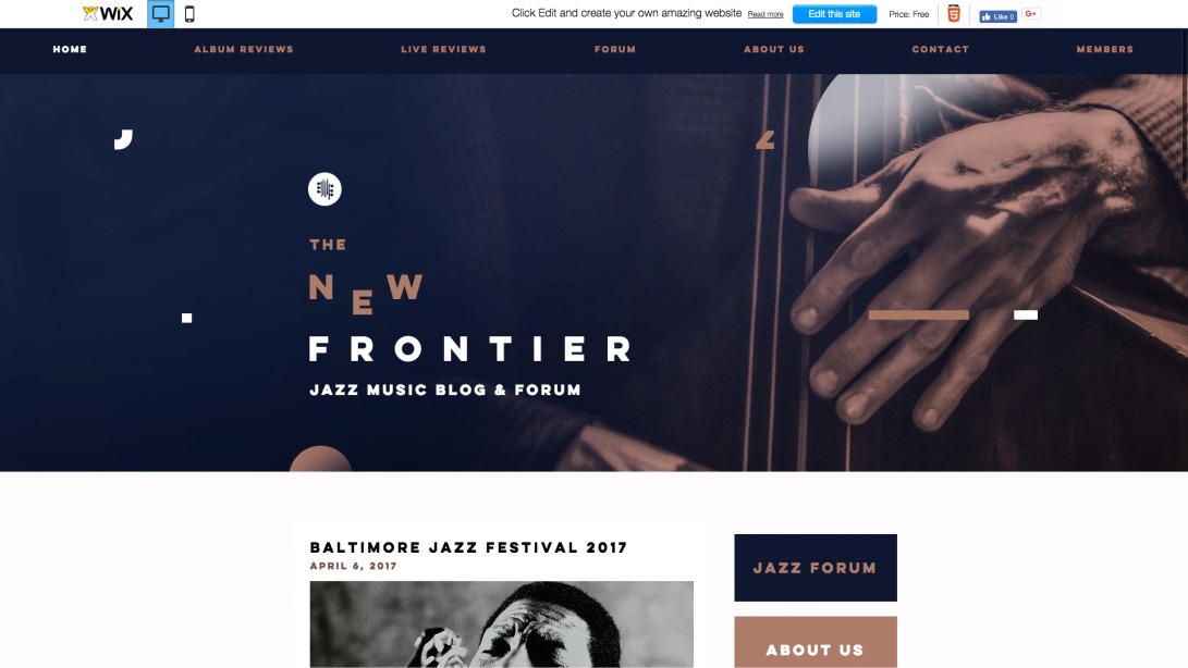Jazz Music Blog Website Template | WIX