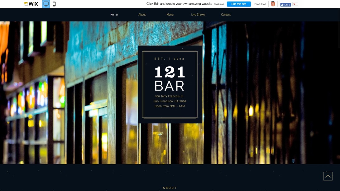 Urban Bar Website Template | WIX