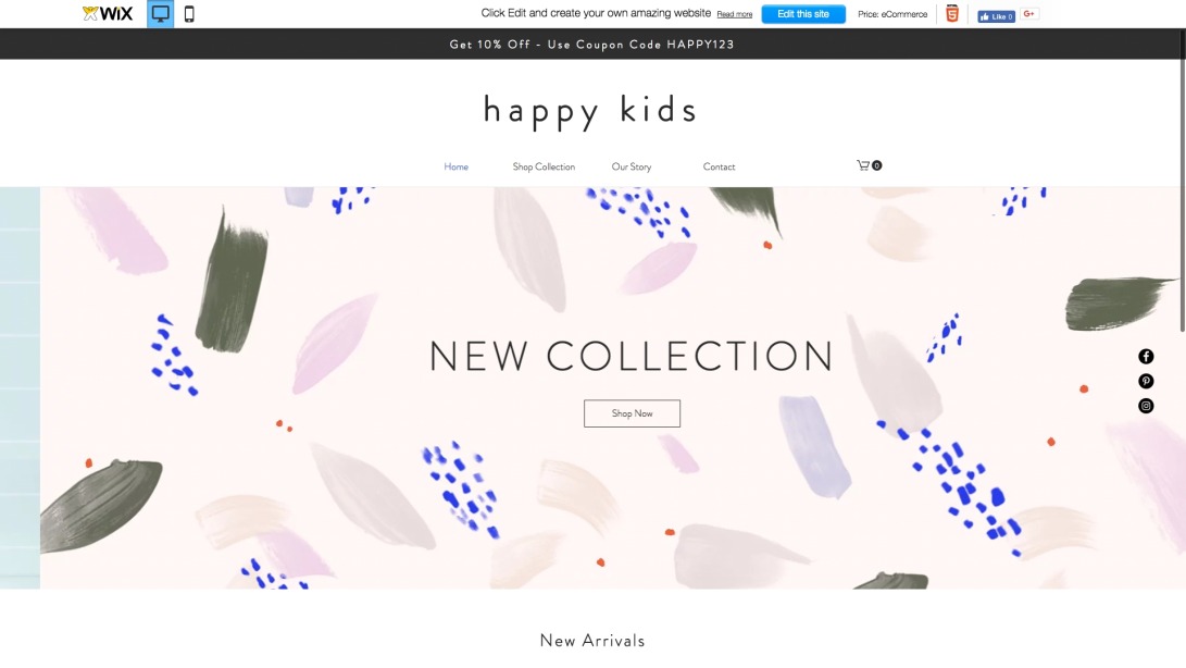 Kids Apparel Website Template | WIX