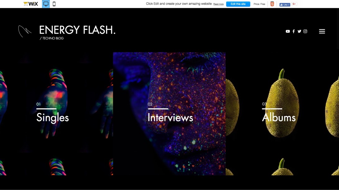Techno Music Blog Website Template | WIX