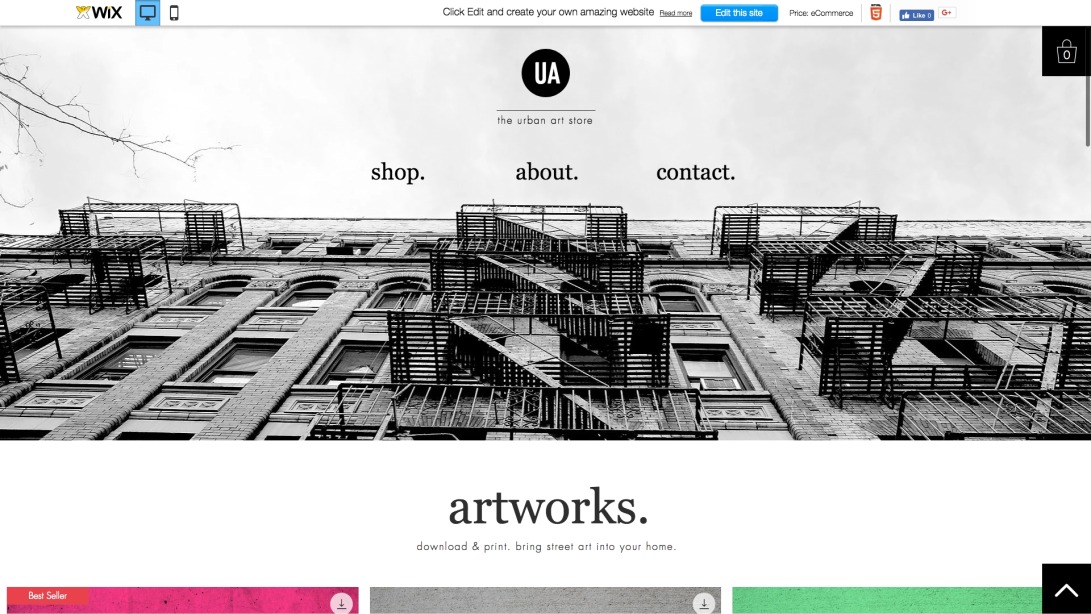 Urban Art Store Website Template | WIX