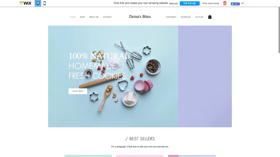 Homemade Cookies Store Website Template | WIX