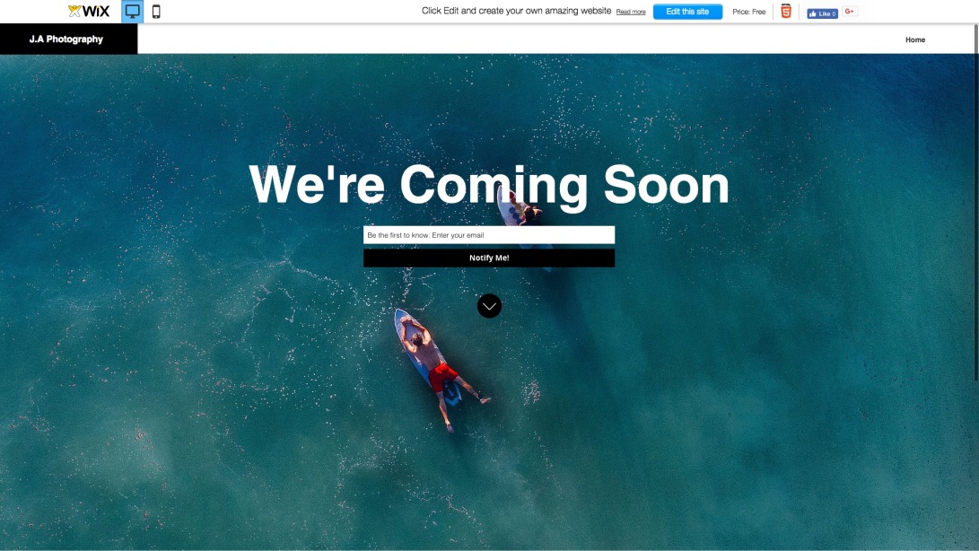 Photography Coming Soon Website Template | WIX