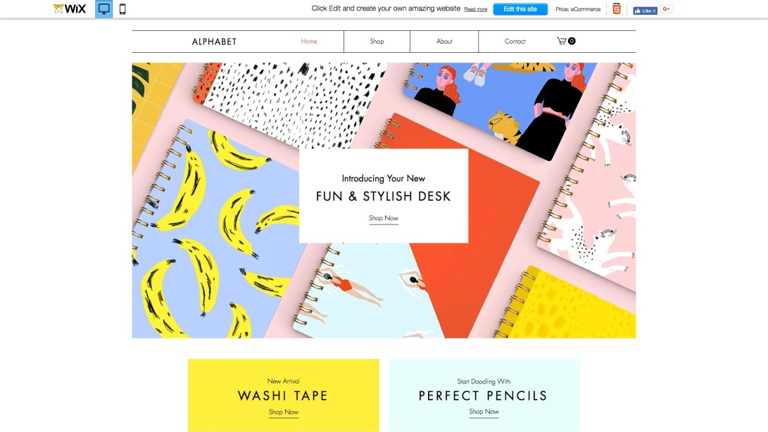 Stationery Online Store Website Template | WIX