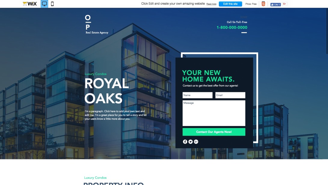 Real Estate Landing Page Website Template | WIX