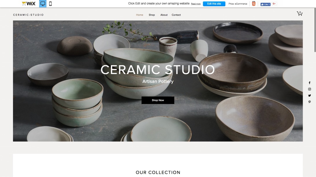 Ceramic Studio Website Template | WIX