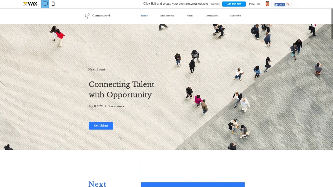 Meetup Website Template | WIX