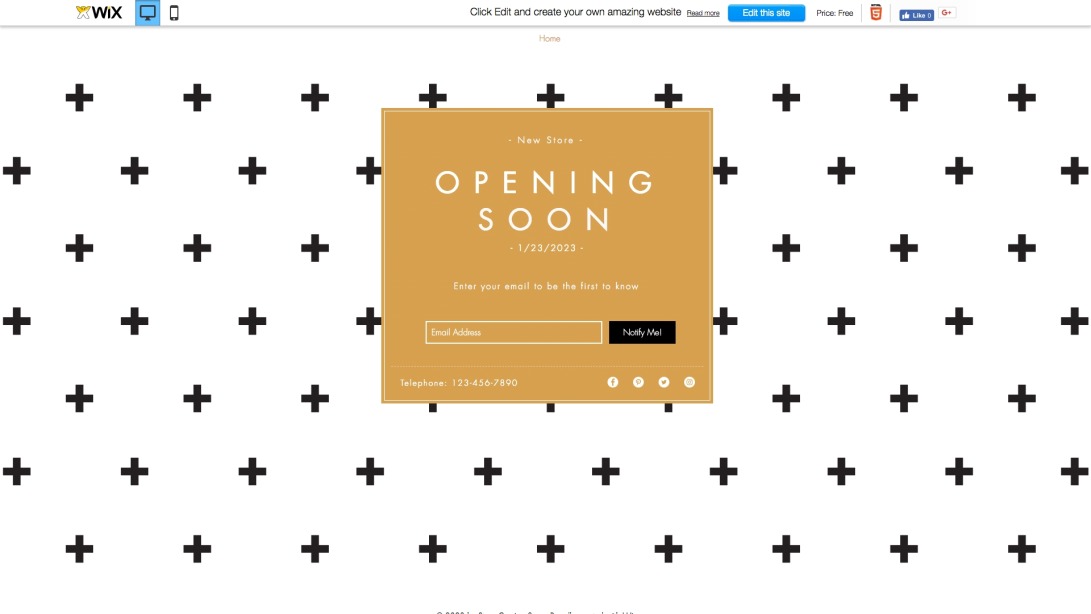 Store Coming Soon Website Template | WIX