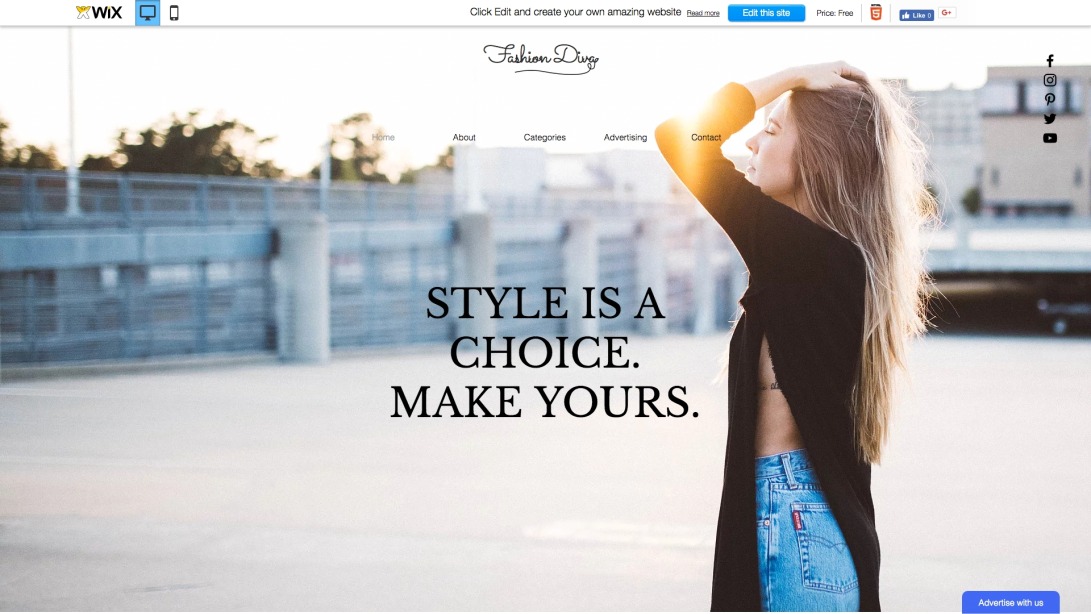 Fashion & Style Blog Website Template | WIX