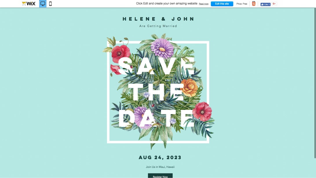Save the Date Website Template | WIX