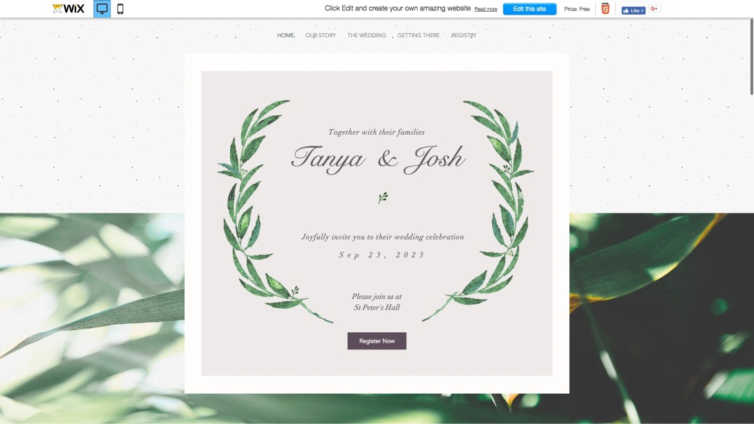 Elegant Wedding Invitation Website Template | WIX